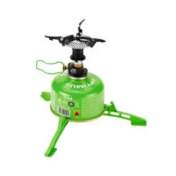 Optimus Stand Pedestal for gas cartridges, vert -Cuisine de Camping Soldes 8018910 Canister Stand with Gas Cartridge and Crux