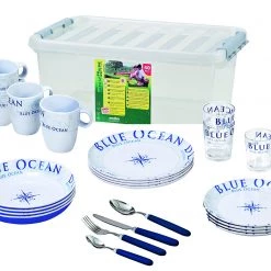 Brunner All Inclusive Service à vaisselles 36+1 pièces, blanc/rouge