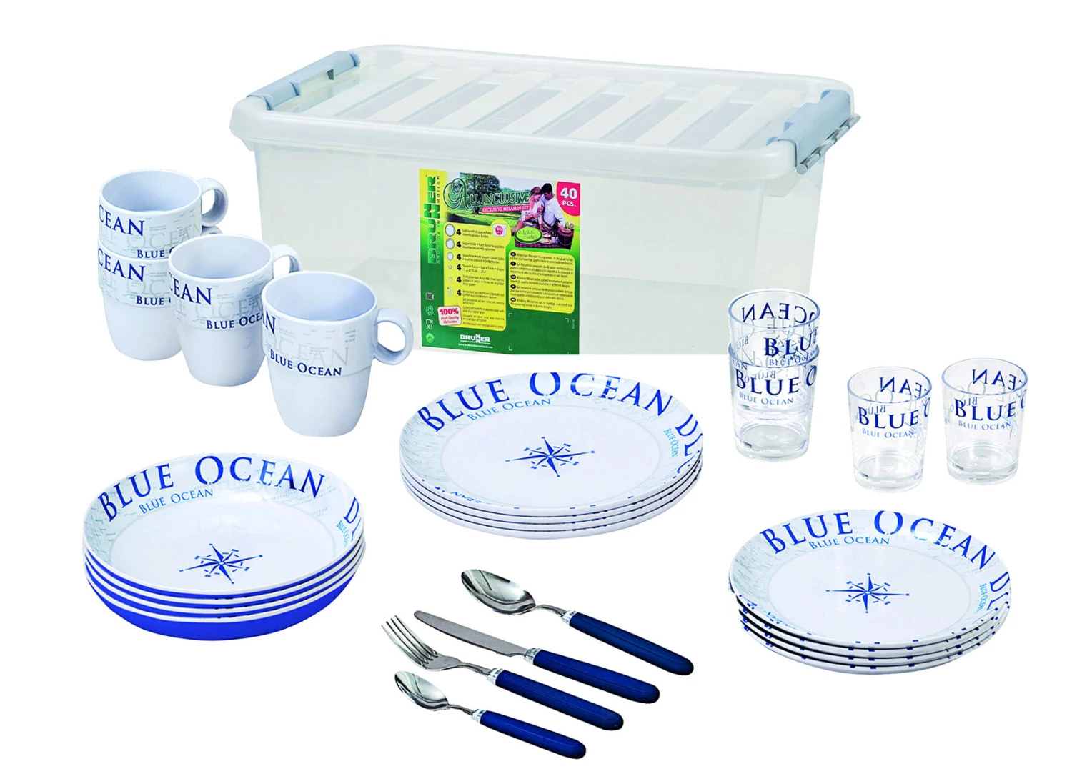 Brunner All Inclusive Service à vaisselles 36+1 pièces, blanc/rouge 3 Brunner All Inclusive Service à vaisselles 36+1 pièces, blanc/rouge