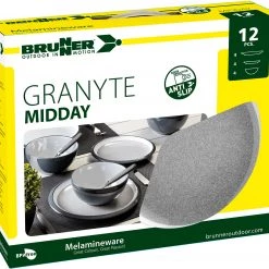 Brunner Midday Service à vaisselles, blanc/bleu 5 Brunner Midday Service à vaisselles, blanc/bleu -Cuisine de Camping Soldes brunner midday geschirrset design granyte 2 7
