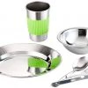 CAMPZ Set dîner en inox 1 personnes, argent -Cuisine de Camping Soldes campz stainless steel dinner set 1 person silver 1