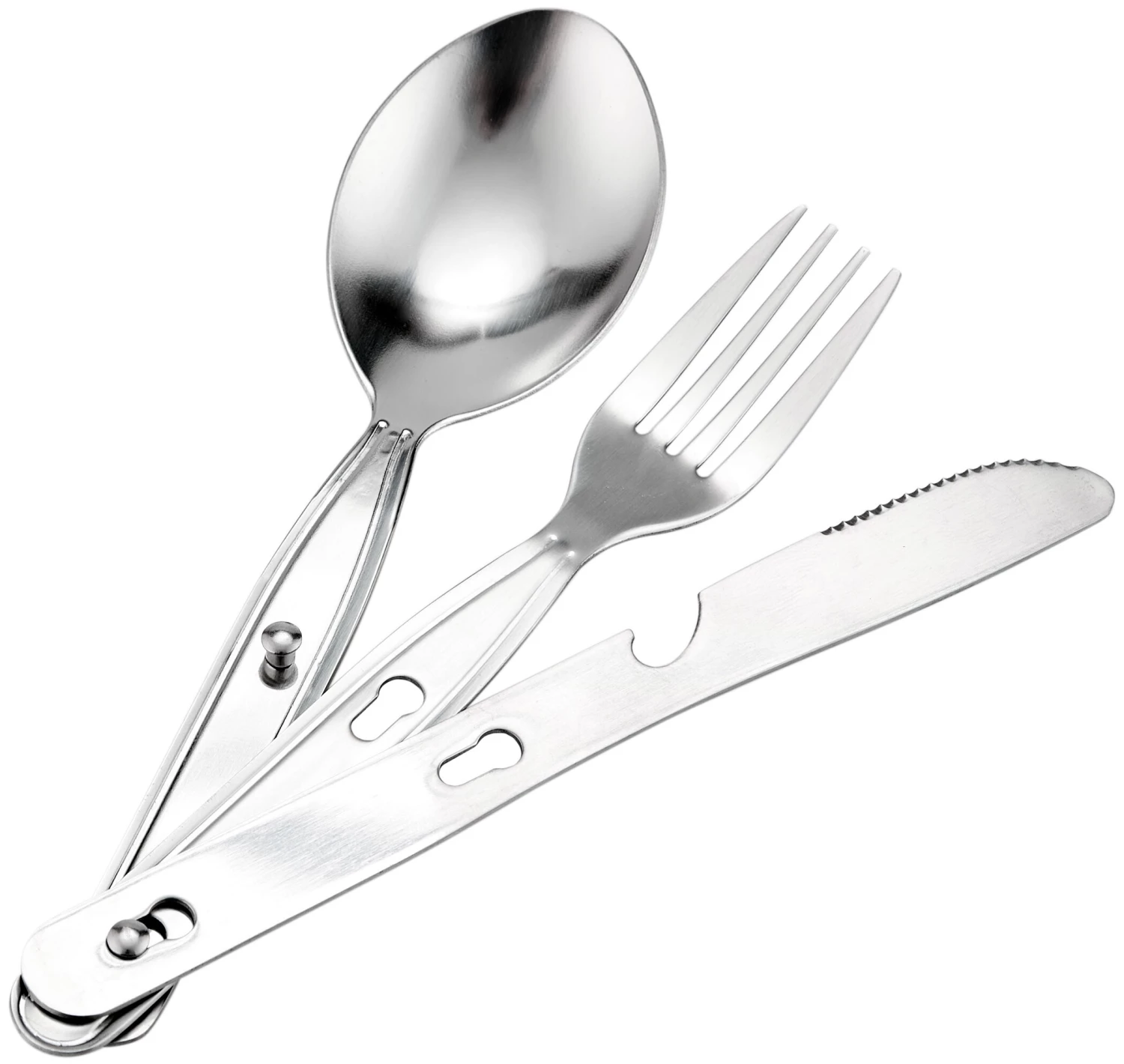 CAMPZ Set dîner en inox 1 personnes, argent 5 CAMPZ Set dîner en inox 1 personnes, argent – Image 3
