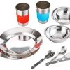 CAMPZ Set dîner en inox 2 Personnes, argent 2 CAMPZ Set dîner en inox 2 Personnes, argent -Cuisine de Camping Soldes campz stainless steel dinner set 2 persons silver 1