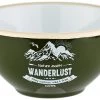 CAMPZ Wanderlust Enamel Bowl, vert/blanc 1 CAMPZ Wanderlust Enamel Bowl, vert/blanc -Cuisine de Camping Soldes campz wanderlust enamel bowl forrest green white cream 1