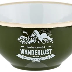 CAMPZ Wanderlust Enamel Bowl, vert/blanc