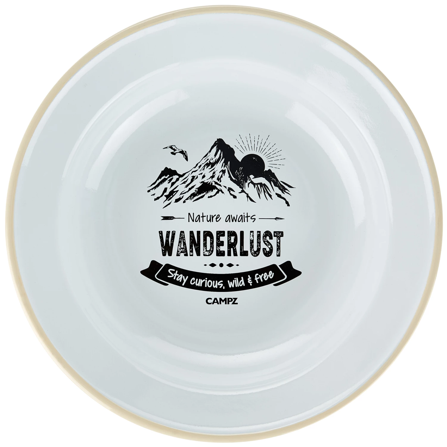 CAMPZ Wanderlust Enamel Deep Plate, vert/blanc 3 CAMPZ Wanderlust Enamel Deep Plate, vert/blanc