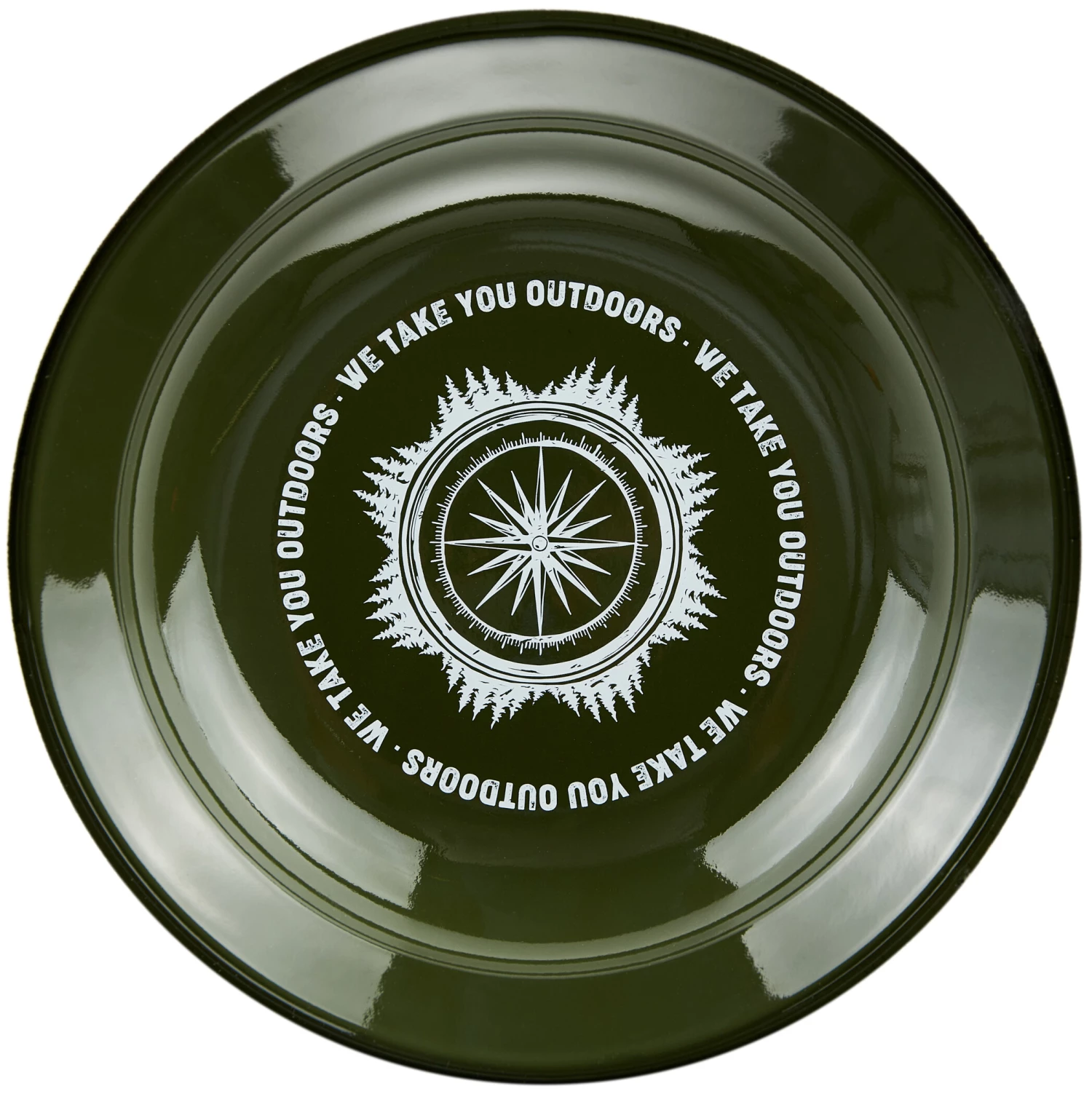 CAMPZ Wanderlust Enamel Deep Plate, vert/blanc 4 CAMPZ Wanderlust Enamel Deep Plate, vert/blanc – Image 2