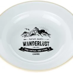 CAMPZ Wanderlust Enamel Deep Plate, vert/blanc 8 CAMPZ Wanderlust Enamel Deep Plate, vert/blanc -Cuisine de Camping Soldes campz wanderlust enamel deep plate forrest green white cream 3