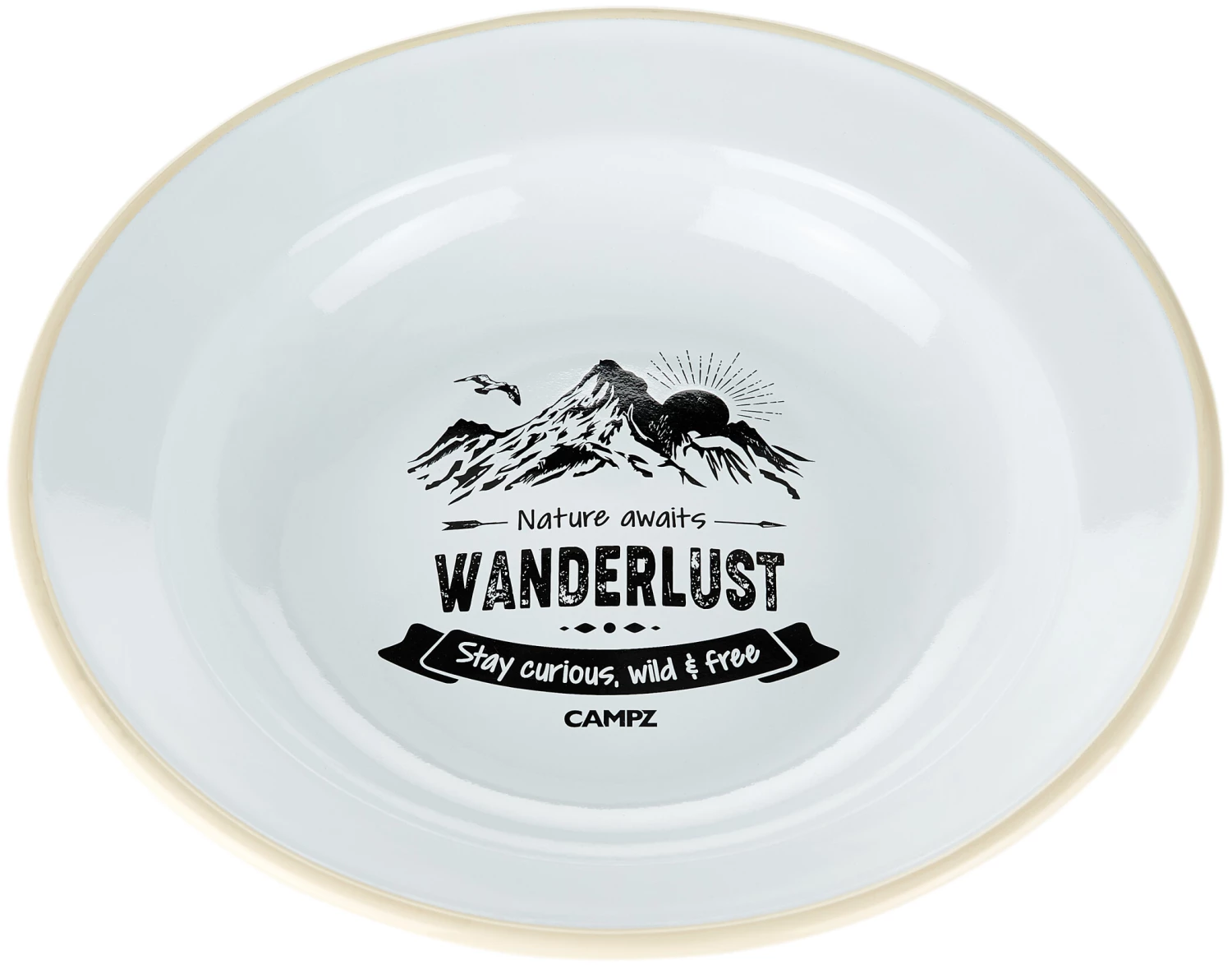 CAMPZ Wanderlust Enamel Deep Plate, vert/blanc 5 CAMPZ Wanderlust Enamel Deep Plate, vert/blanc – Image 3
