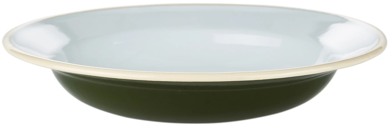 CAMPZ Wanderlust Enamel Deep Plate, vert/blanc 6 CAMPZ Wanderlust Enamel Deep Plate, vert/blanc – Image 4