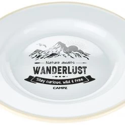 CAMPZ Wanderlust Enamel Flat Plate, vert/blanc 8 CAMPZ Wanderlust Enamel Flat Plate, vert/blanc -Cuisine de Camping Soldes campz wanderlust enamel flat plate forrest green white cream 3