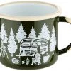 CAMPZ Wanderlust Enamel Mug, vert/blanc -Cuisine de Camping Soldes campz wanderlust enamel mug forrest green white cream 1