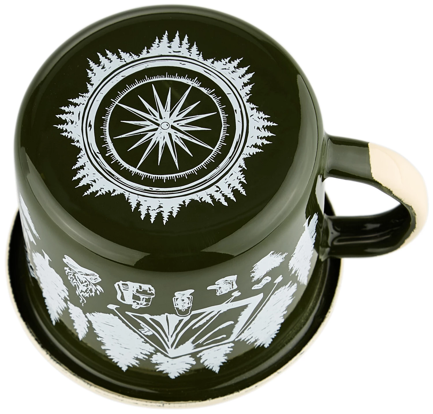 CAMPZ Wanderlust Enamel Mug, vert/blanc 6 CAMPZ Wanderlust Enamel Mug, vert/blanc – Image 4