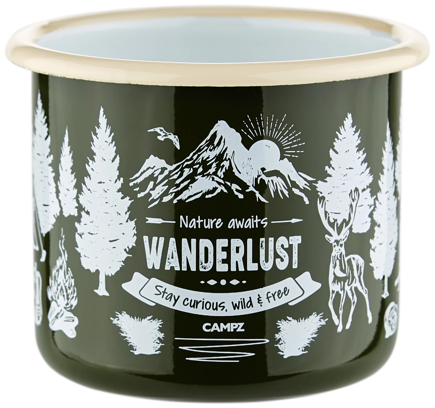 CAMPZ Wanderlust Enamel Mug, vert/blanc 7 CAMPZ Wanderlust Enamel Mug, vert/blanc – Image 5