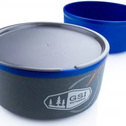 GSI Ultralight Nesting Bol + Tasse, gris/bleu