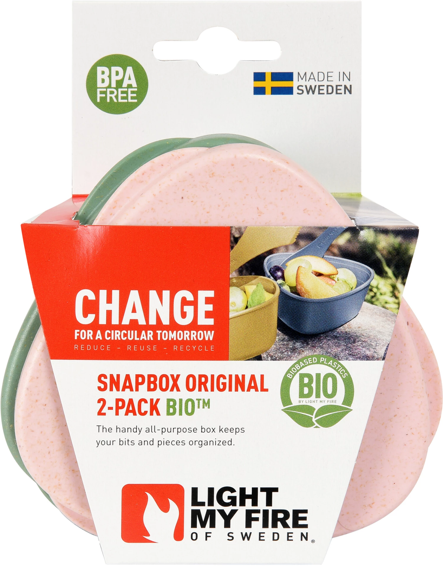 Light My Fire SnapBox Original BIO 2 packs, vert/rose 4 Light My Fire SnapBox Original BIO 2 packs, vert/rose – Image 2