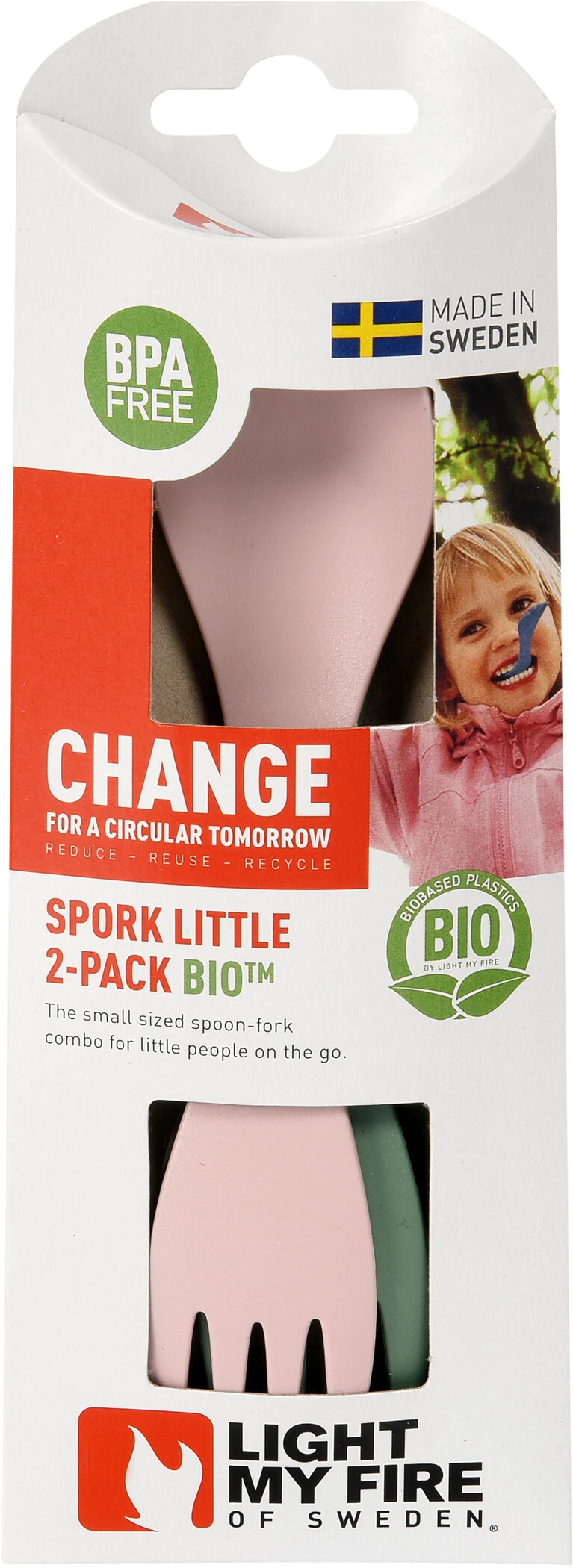Light My Fire Spork Little BIO 2 packs, vert/rose 5 Light My Fire Spork Little BIO 2 packs, vert/rose – Image 3
