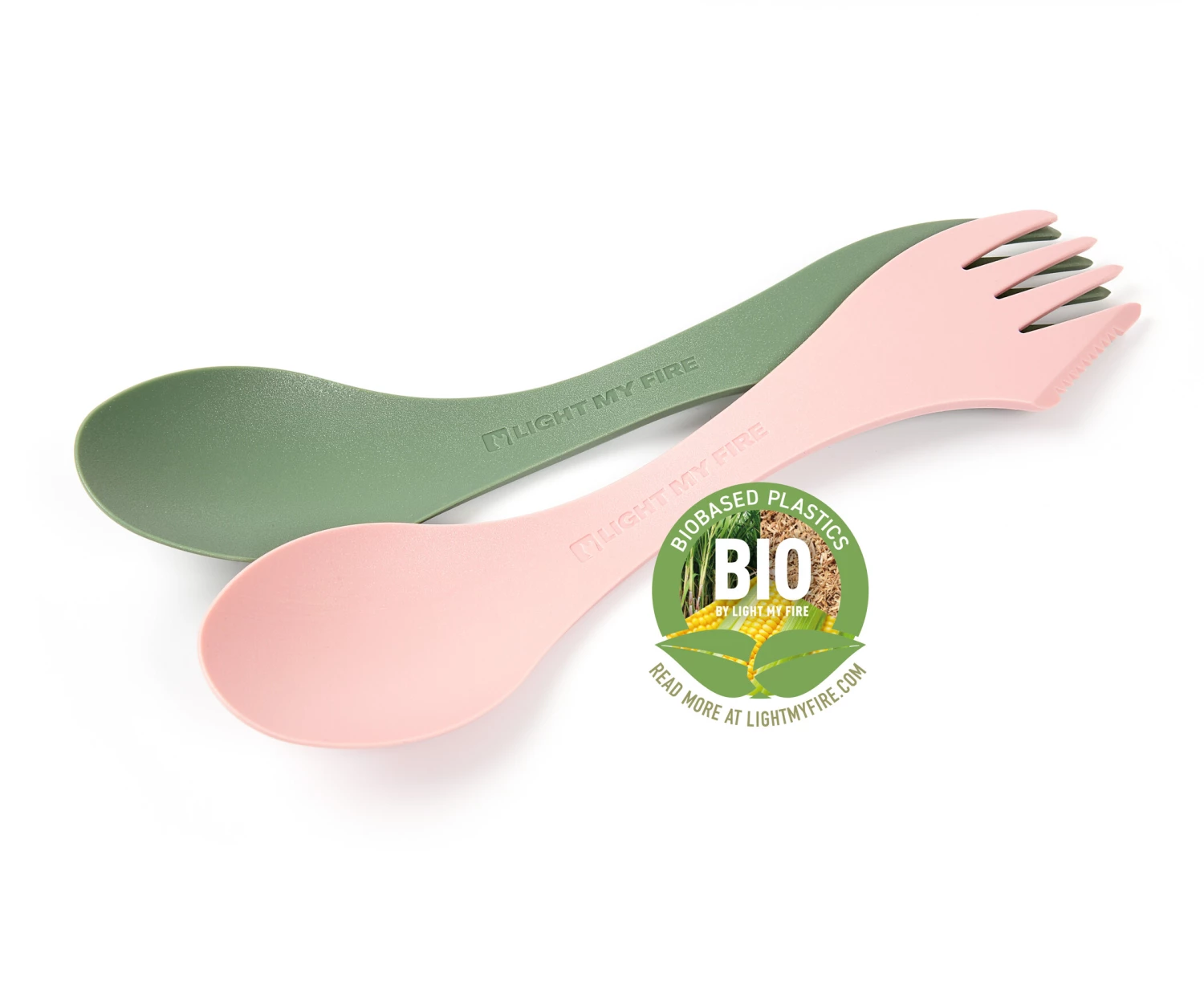 Light My Fire Spork Original BIO 2 packs, vert/rose 4 Light My Fire Spork Original BIO 2 packs, vert/rose – Image 2