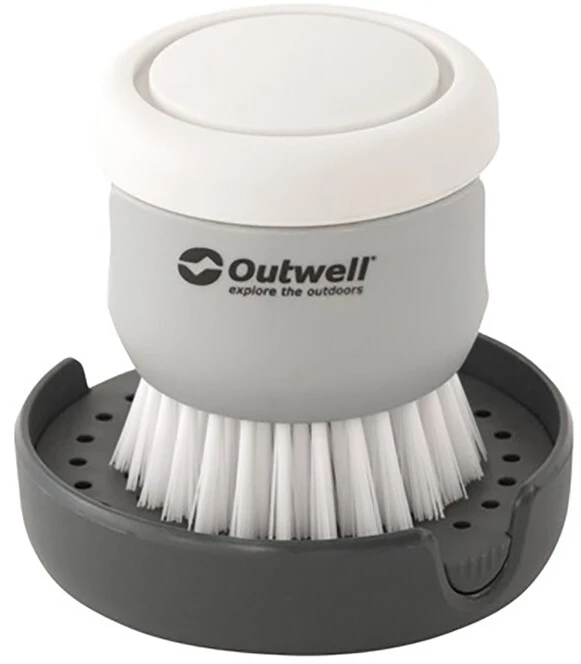 Outwell Kitson Brosse avec distributeur de savon, blanc/gris 4 Outwell Kitson Brosse avec distributeur de savon, blanc/gris – Image 2