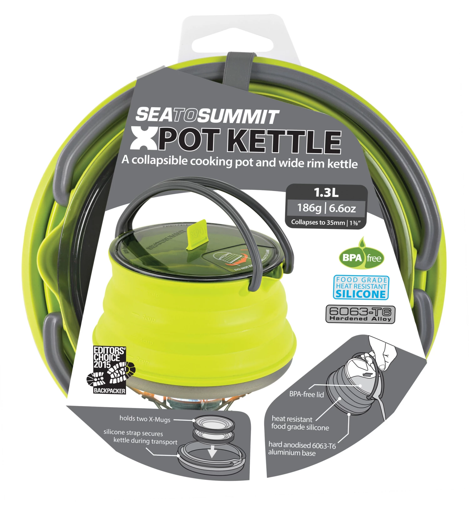 Sea to Summit X-Pot Bouilloire 1,3l, jaune 6 Sea to Summit X-Pot Bouilloire 1,3l, jaune – Image 4