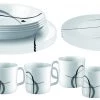 Brunner Melamine Service à vaisselles, blanc/gris -Cuisine de Camping Soldes serenada 550385 11 3